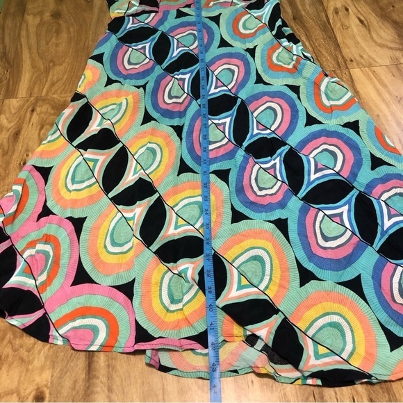Anthropologie Kenzie Asymmetrical Geometric Multicolor Retro Dress Size 6 Small - Picture 8 of 8